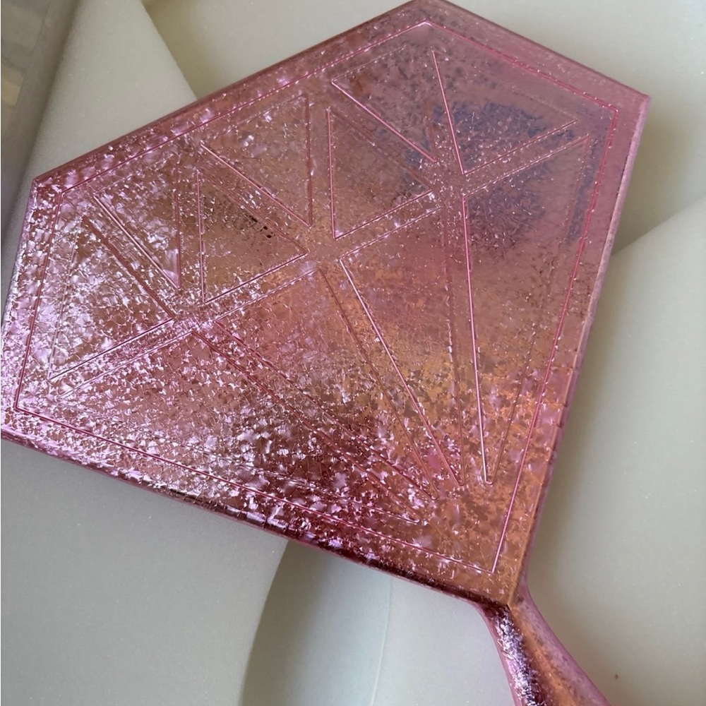Jeffree Star JSC Pink Glitter Diamond Handheld Makeup Mirror BNIB - Picture 3 of 9